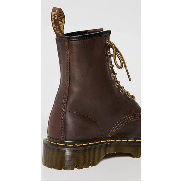 Dr. Martens Unisex 1460 Bex Crazy Horse Leather 8 Eye Boot, Dark Brown, 7 US Wom - Picture 3 of 6